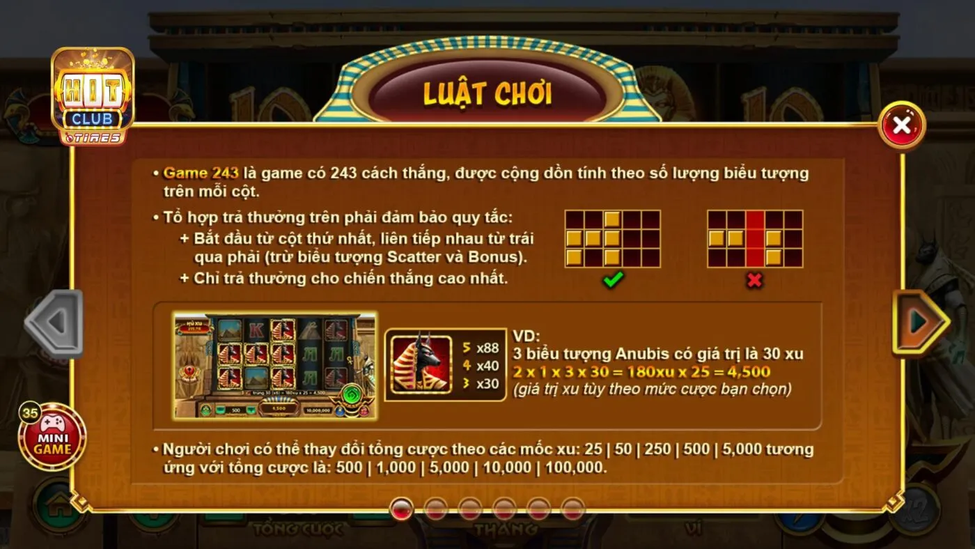 Luật lệ cần nhớ trong game Bí mật Cleopatra Hit Club